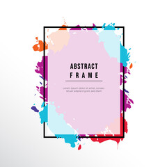 Obraz premium colorful splash frame vector background