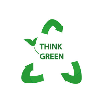 Digital sustainability. Think green symbol. Environmental implications of technology use. Environment protection. healthcare,