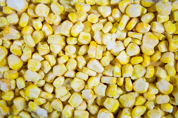 Corn grains are quick-frozen yellow, useful products are vitamins.