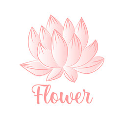 Lotus flower icon vector. Hand drawn style illustration. Yoga spa holistic therapy concept.