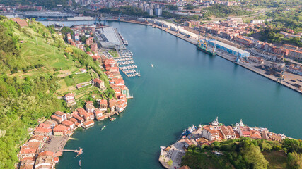 aerial view of pasaia bay in basque country, Spain - obrazy, fototapety, plakaty