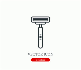 Razor vector icon.  Editable stroke. Linear style sign for use on web design and mobile apps, logo. Symbol illustration. Pixel vector graphics - Vector