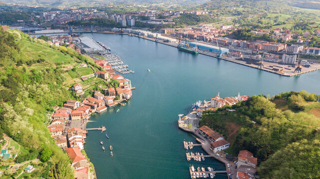 aerial view of pasaia bay in basque country, Spain