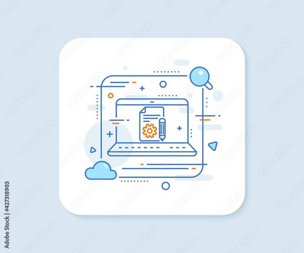 Aufkleber documentation line icon. abstract vector button. technical instruction sign. documentation line icon