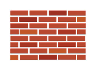 Brick wall made of red bricks. Vector illustration, texture.