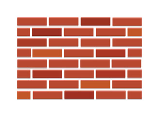 Obraz premium Brick wall made of red bricks. Vector illustration, texture.