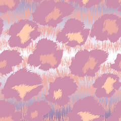 Leopard skin. Pink gold. Vector seamless pattern 