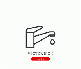 Plumber vector icon.  Editable stroke. Linear style sign for use on web design and mobile apps, logo. Symbol illustration. Pixel vector graphics - Vector