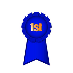 No 1 winners award ribbon. Victory sign badge #1. Vector illustration for applications and websites.