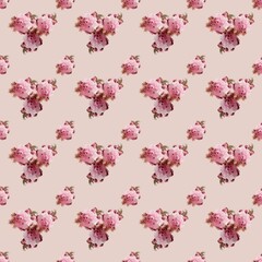 seamless floral pattern with pink Sakura flowers