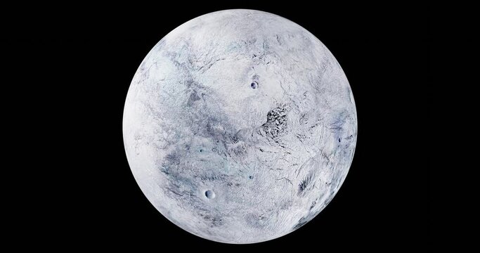 Eris planet in space. 3d rendering. Eris planet. The stars revolve around themselves. The Eris planet revolve around themselves.