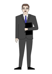 Man standing cartoon character isolated - vector