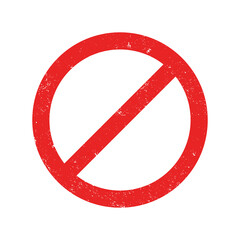 Fototapeta premium Cartoon or doodle style 'is not allowed' sign. Prohibited design symbol. Vector isolated illustration.