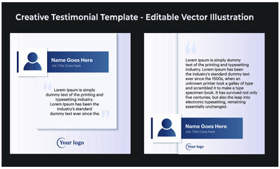 Naklejka premium Creative Testimonial Templates - Editable Vector Illustration