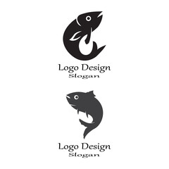 Fish logo template. Creative vector symbol