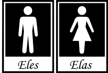 Bathroom plate for man and woman.