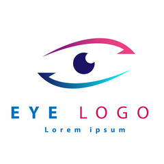 Abstract Eye Logo Letter o. Blue Circle Camera Icon. Usable for Business and Technology Logos. Flat Vector Logo Design Template Element