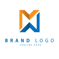 Abstract Initial Letter M and N  Logo. Colorful Geometric Origami Style. Usable for Finance, Business and Technology Logos. Flat Vector Logo Design Template Element