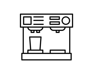 Coffee machine line icon. Coffee beverage machine. Coffee concept. Vector illustration can be used for topics like cafe cuisine and catering