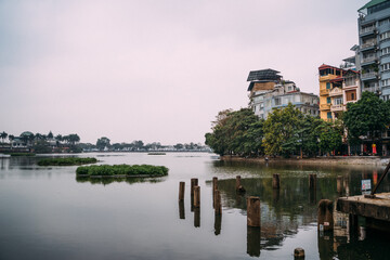 Fototapeta na wymiar Seafarms in downtown Hanoi, Vietnam