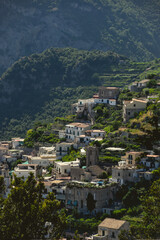 Fototapeta na wymiar view of a mountain town in Italy, Amalfi Coast