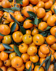 tangerines in a market