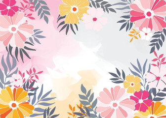 flower background for design. Vector design templates in simple modern style with copy space for text, flowers and leaves - wedding invitation backgrounds and frames, social media stories wallpapers.