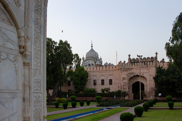 Lahore, Punjab, Pakistan. April 10, 2021,  Sikh Temple.  Gurdwara  Dera Sahib Shaheedi Aathan Sri Guru Arjun Dev Jee. 