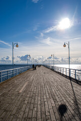 Poland, Baltic - wooden pier in Jurata during sunny day