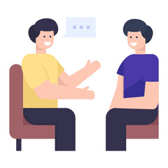 Fototapeta premium Office Discussion Flat Icons collection