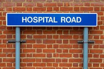 Hospital Road Sign at Whipps Cross Hospital in London