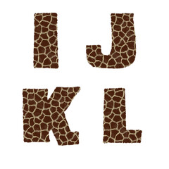 Giraffe fur alphabet - letters I-L