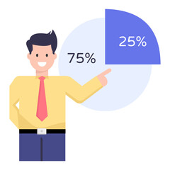 
A flat vector design of business chart 

