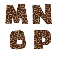 Giraffe fur alphabet - letters M-P