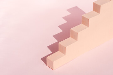 Product display minimal, stair or staircase with shadow. Cosmetic background. Showcase mockup....