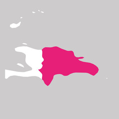 Map of Dominican Republic pink highlighted with neighbor countries