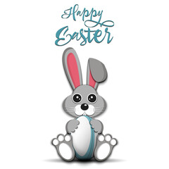 Happy Easter. Easter Rabbit with rugby ball