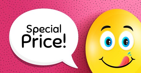 Special price symbol. Easter egg with yummy smile face. Sale sign. Advertising Discounts symbol. Easter smile character. Special price speech bubble. Yummy egg background. Vector