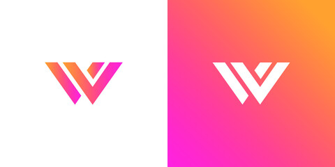 modern geometric creative elegant letter W logo template. Vector icon