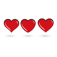 Heart Illustration Collection, Love Symbol Icon Set, Love Symbols, Shadowy, polygon, on a white background