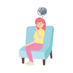 depression woman design