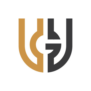 Initial ug letter logo vector template design. Creative abstract letter gu logo design. Linked letter gu logo design.