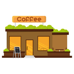 Isolated coffee shop building. Building icon - Vector