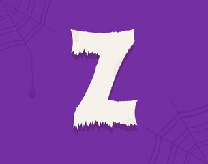 Z vector number horror zombie, fairy ghost font