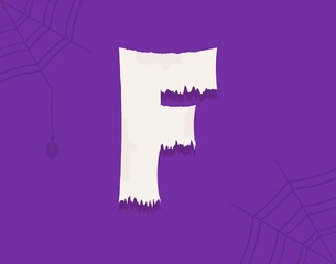 F vector number horror zombie, fairy ghost font