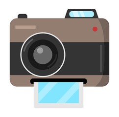 Vector illustration of a camera that can print photo, perfect for advertisements related to vacations and travel