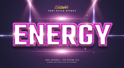 Bold Energy Text Style with Glossy and Embossed Effect
