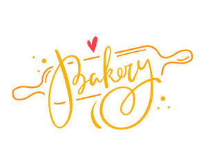 Bakery logo symbol , fresh baked goods, fried crispy crust, good bakery design cartoon style vector illustration, isolated on white. Healthy food, diet baked goods, gluten-free flour