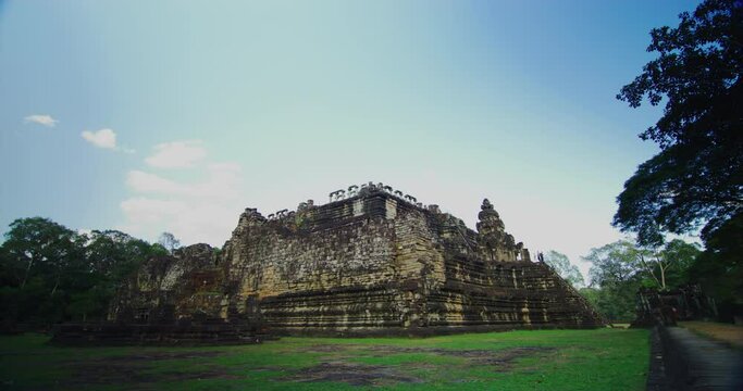 Time Lapse of The Ruins at The Baphuon Temple in Angkor, Siem Reap, Cambodia