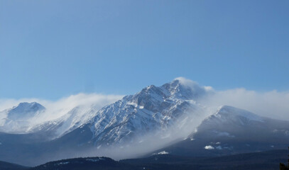 windy, misty mountain